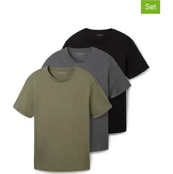 Pánské tričko Tričko Tom Tailor Khaki/ Grau/ Schwarz 6872740 S