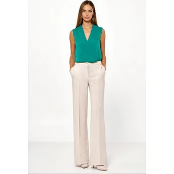 Nife Dámské volné kalhoty loose cut SD131 Barva: Béžová, Velikost: S