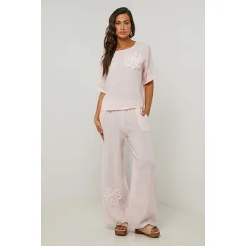 Dámské kalhoty Le Monde du Lin Rosa 1026657 40/42