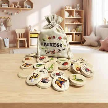 Pexeso art-wood.cz Dřevěné pexeso 24 ks - zvířata na louce