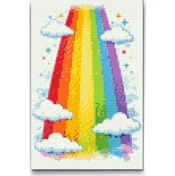 Diamantové malování Diamantové malování - Duhový pás Velikost: 20x30cm, Rámování: Pouze srolované plátno, Diamanty: Čtvercové