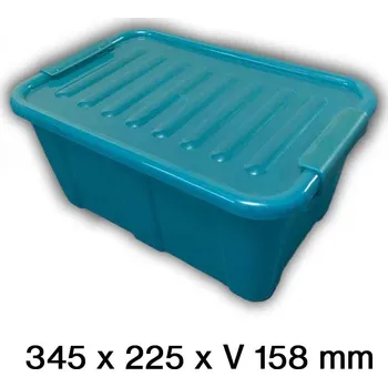 Úložný box Úložný box s víkem a klipsy HOME BOX 8L - tyrkysová - PLAST TEAM 15-2238-TY