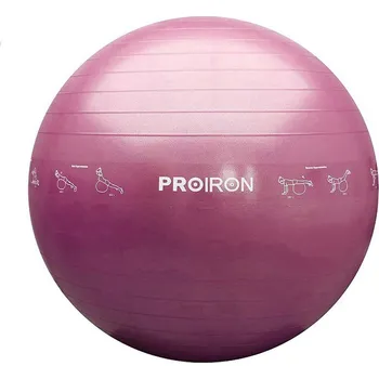 Sport Gymnastický míč PROIRON Printed Yoga Ball - 55 cm, ROSE RED