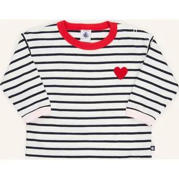 Dámské tričko Petit Bateau Dlouhé Rukávy pro miminko, bílá / červená /...