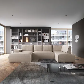 Sedací souprava PCo Rohová sedací souprava FARO U2 (120), 329 cm Barva látky: POSO 01 (Žlutá), Roh pohovky do U: Pravý roh