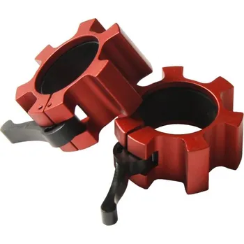 Objímka pro činku Hliníkový uzávěr IRONLIFE, červený - pár