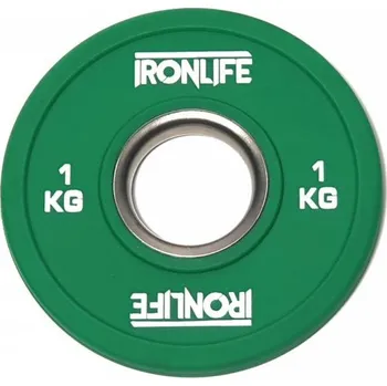 Příslušenství pro posilovací stroj a lavici Frakční kotouč urethan IRONLIFE 1 kg, zelený