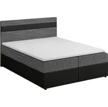 Postel boxspring MACAO 160x200 cm, šedá látka/černá ekokůže - II. jakost, POUZE OSOBNÍ ODBĚR +možnost VÝNOSU + vyzvednutí ZDARMA