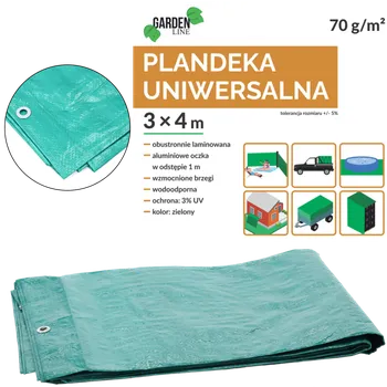 Krycí plachta PLACHTA 3 x 4 M (+/- 5 %) 70GSM 3%UV ZELENÁ *4133