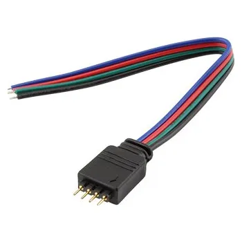 LED páska Napájecí kabel pro RGB s konektorem RM 2,54 - 4p, 1x vidlice, 15cm plochý