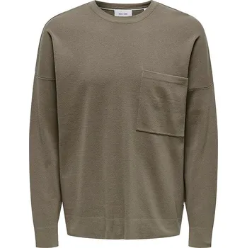 Pánský svetr Svetr ONLY & SONS Taupe 2894574 XL