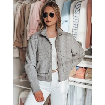 Dámská softshellová bunda Dámská bunda přechodná bomber oversize LUMINA TY4793 Barva: Světle Šedá, Velikost: L