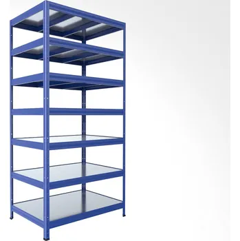 Prodejní regál Regál na šanony Biedrax 60 x 120 x 270 cm, modrý - 7 polic pozink