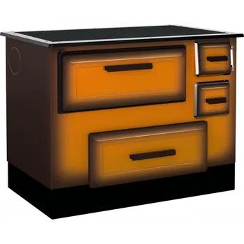 Sporák na tuhá paliva ALFA PLAM Sporák ALFA 55 DELUX ECO LEVÝ pr. 120 mm hnědý melír 6,32 kW