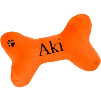 Hračka pro psa Plyšová kostička pro psa se jménem – velká, pískací (různé barvy) Vyberte barvu: Oranžová