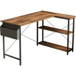 Rohový psací stůl CARALLUMA s přihrádkou, pravý, dub artisan/černá + vyzvednutí ZDARMA