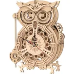 RoboTime 3D dřevěné mechanické puzzle Soví hodiny