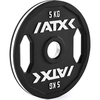 Tyč činky Kotouč pogumovaný ATX LINE; Color Stripe 5 kg, s úchopem