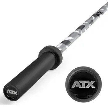 Tyč činky ATX LINE; bicepsová osa rovná Camouflage 1530/50 mm, úchop 28 mm