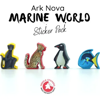 Příslušenství k deskovým hrám MeepleStickers Samolepky pro Ark Nova – Marine Worlds