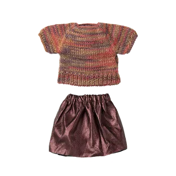 Dětské zboží Maileg - Oblečení pro mamku myšku - pletená halenka a metalická sukně