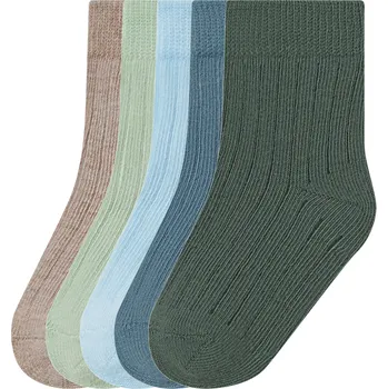lupilu® Dětské ponožky s BIO bavlnou, 5 párů (světle modrá / tmavě modrá / zelená / béžová, 15/18)