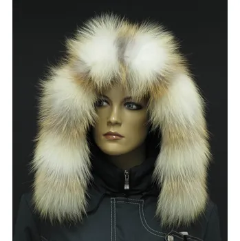 Špongr Kožešinový lem na kapuci z goldplatinové lišky - 7076