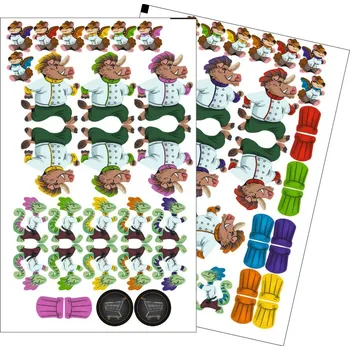 Příslušenství k deskovým hrám MeepleStickers Samolepky pro Zvířecí kuchtíky + rozšíření À la Carte