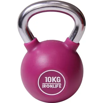 Kettlebell urethanový IRONLIFE 10 kg, FIALOVÝ