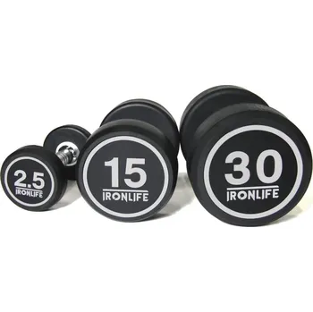 Sada pogumovaných jednoručních činek IRONLIFE 2,5-30 kg