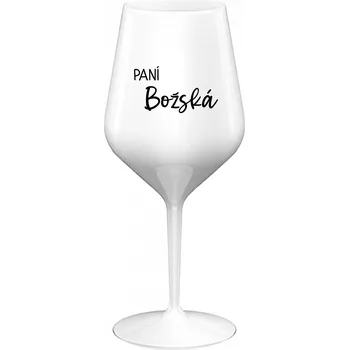 Sklenice PANÍ BOŽSKÁ - bílá nerozbitná sklenice na víno 470 ml