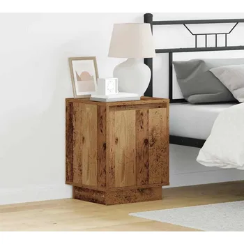 Ložnice Noční skříňka Staré dřevo 39 x 34,5 x 50 cm Kompozitní dřevo