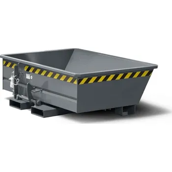Stavební technika Výklopná mini nádoba z oceli, objem 350 litrů, šedý