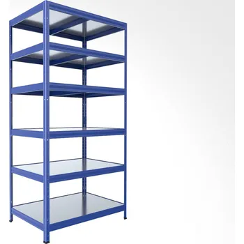Dílenský regál Kovový regál do technické místnosti Biedrax 35 x 60 x 210 cm, modrý - 6 polic pozink