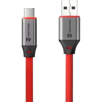 Datový kabel Tactical Fat Man 2.0 Cable USB-A/USB-C 1m Red (8596311292347)