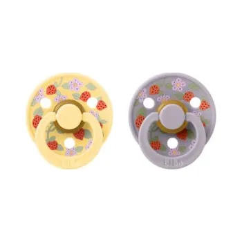 dudlíky BIBS x LIBERTY - Colour dudlík z přírodního kaučuku 2ks – velikost 1 - Strawberry and Cream Pale Butter Mix