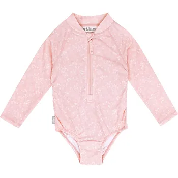 Dívčí plavky Jan and Jul - Dětské UV plavky s dlouhým rukávem - Pink Prairie Velikost: 3T