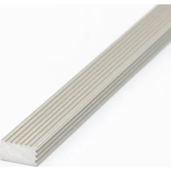 Stavební profil Lišta listela VARIO 5X9 mm, 1 m, elox přírodní kartáčovaný/ vroubkovaný (Listela Vario Elox přír. kartáč./ vroub.5x9/1m)