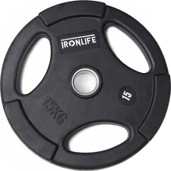 Olympijský pogumovaný kotouč IRONLIFE Deluxe 15 kg