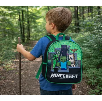 Dětský batoh Jacob company Batoh MINECRAFT černý jedna kapsa