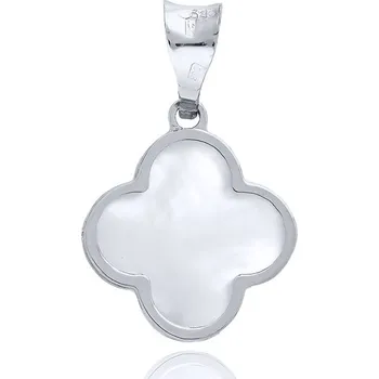 Přívěsek MOISS přívěsek z bílého zlata ČTYŘLÍSTEK