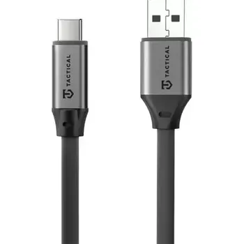 Datový kabel Tactical Fat Man 2.0 Cable USB-A/USB-C 1m Grey (8596311292354)