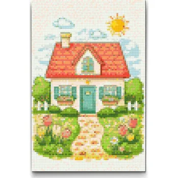 Diamantové malování Diamantové malování - Jarní dům Velikost: 20x30cm, Rámování: Pouze srolované plátno, Diamanty: Kulaté