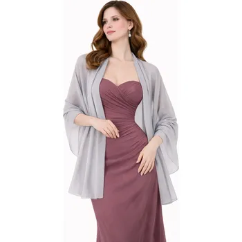 Šála šifónový šál přes ramena - přehoz přes společenské šaty Barva: Šedivá