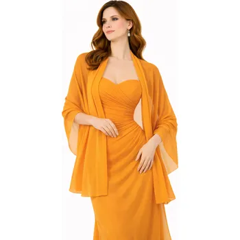 Šála šifónový šál přes ramena - přehoz přes společenské šaty Barva: Oranžová