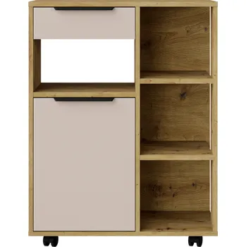 Komoda Kuchyňský vozík/ komoda na kolečkách Solea kašmír/ dub artisan, 70 cm