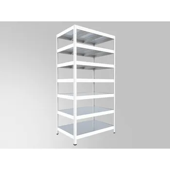 Prodejní regál Regál na šanony Biedrax 50 x 90 x 270 cm, bílý - 7 polic pozink