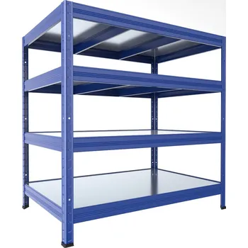 regál Kovový regál do domácnosti Biedrax 35 x 90 x 120 cm, modrý - 4 police pozink