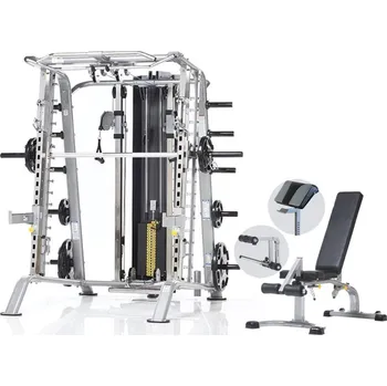 Fitness Multipress komplet CSM-725WS TUFF STUFF včetně zátěžového sloupce a posilovací lavice CMB-375LEGBIC