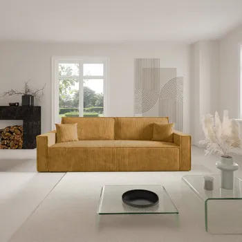 Pohovka Eka Pohovka BASIC, 240 cm Barva látky: POSO 01 (Žlutá)